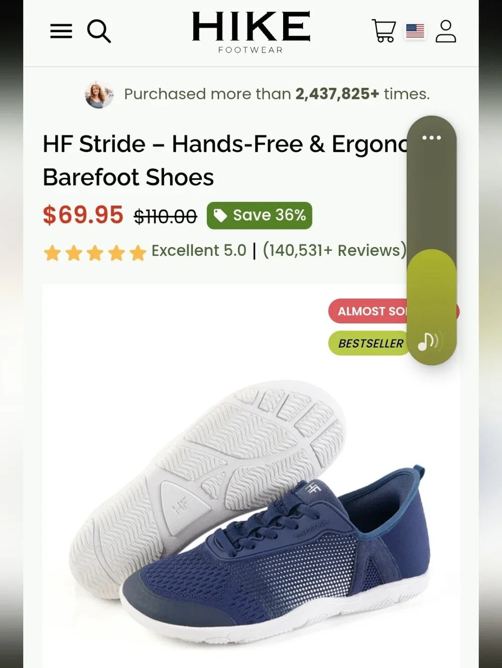 NWT HIKE Ergonomic Sneakers